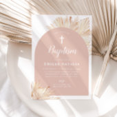 ピンクアーチボホフローラガールズバプテスマ《キリスト教》洗礼式や命名式 招待状