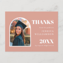 ピンクアーチモダンフォト卒業ありがとう ポストカード