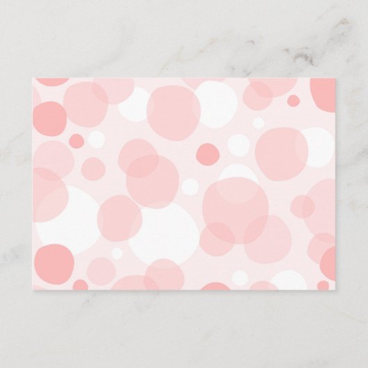 ピンクアーチ水玉模様ガールベビーシャワーおむつラッフル エンクロージャーカード (裏面)