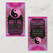 ピンクアーティストイインヤンニューエイジヨガビジネスカード 名刺 (正面/裏面)