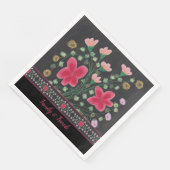 ピンクアートのフローラデザインとブラック (コーナー)