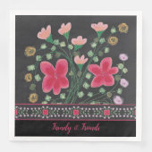 ピンクアートのフローラデザインとブラック (正面)