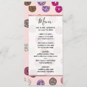 ピンクアートの散水ドーナツ水彩パターン メニュー (正面/裏面)