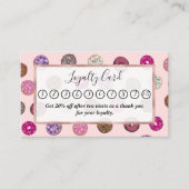 ピンクアートの散水ドーナツ水彩パターン ロイヤリティカード (正面)