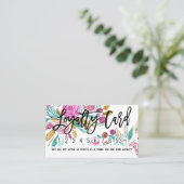 ピンクアートエレガントのティール（緑がかった色）フローラ水色 ロイヤリティカード (スタンド正面)