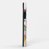 ピンクアートエレガントティール（緑がかった色）フローラ水彩モノグラム Case-Mate iPhoneケース (裏面/右)