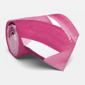 ピンクアートガーリーのブルゴーニュ筆跡コラージュ ネクタイ (ロール)