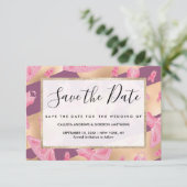 ピンクアートガーリー金ゴールドパープルバレリナドレスシューズ セーブザデート (スタンド正面)