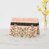 ピンクアートデザイン カード (黄色い花)