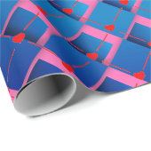 ピンクアートハート ラッピングペーパー (ロールコーナー)