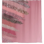 ピンクアートパープルグリッターのブ絵を描ラストローク シャワーカーテン (正面)