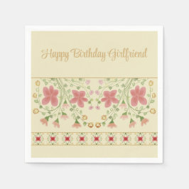 ピンクアートフローラ スタンダードカクテルナプキン