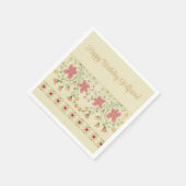 ピンクアートフローラ スタンダードカクテルナプキン (角)