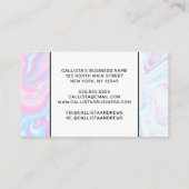 ピンクアートモダンブルー大理石の旋回パターン 割引カード (裏面)