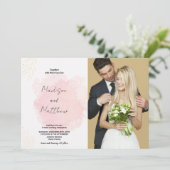 ピンクアート結婚式招待状と写真 招待状 (スタンド正面)