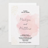 ピンクアート結婚式招待状 招待状 (正面/裏面)