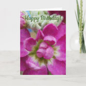 ピンクアート色の誕生日カードの花 カード (正面)