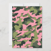 ピンクアーミードッグタグカモフラージュパーティの招待状 招待状 (裏面)