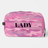 ピンクアーミー迷彩柄軍隊カモフラージトイレタリーバッグ ドップキット (正面)