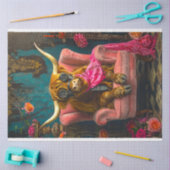 ピンクアームチェアデカップスティームパンクハイランド 薄葉紙 (クラフト)