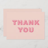 ピンクアーモダンチ型はっきりした文字サンキューカード サンキューカード (正面/裏面)