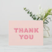 ピンクアーモダンチ型はっきりした文字サンキューカード サンキューカード (スタンド正面)