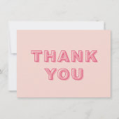 ピンクアーモダンチ型はっきりした文字サンキューカード サンキューカード (正面)