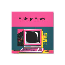 ピンクアーモダントヴィンテージコンピュータキャンバス印刷