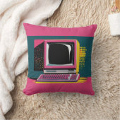 ピンクアーモダントヴィンテージコンピュータ枕 クッション (ブランケット)