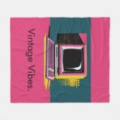 ピンクアーモダントヴィンテージフリースブランケット フリースブランケット (正面(横))