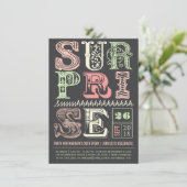 ピンクアールデコサプライズパーティーアダルト誕生日招待状 招待状 (スタンド正面)