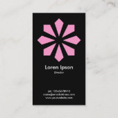 ピンクアールデコ花星 – 黒 名刺 (裏面)