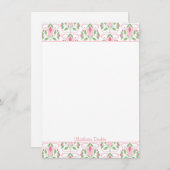 ピンクアールデコ赤ちゃんシャワーありがとうご注意 サンキューカード (正面/裏面)