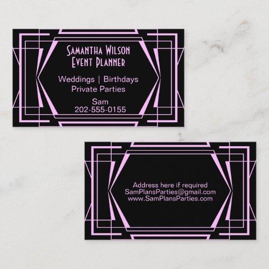 ピンクアールデコ 名刺 (正面/裏面)