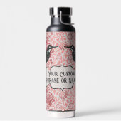 ピンクアールヌーボーフローラガーリーハミングバグランジーズ ウォーターボトル (左面)