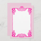 ピンクアールヌーボー縁ど ノートカード (正面/裏面)