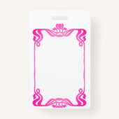 ピンクアールヌーボー縁ど バッジ (裏面)