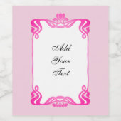 ピンクアールヌーボー縁ど ワインラベル (シングルラベル)