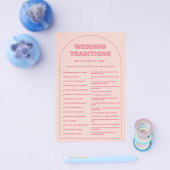 ピンクアー結婚チの伝統ブライダルシャワーゲーム チラシ (シングル)