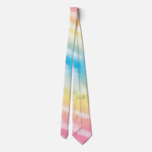 ピンクイエローとブルーの絞り染め ネクタイ (裏面)