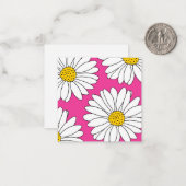 ピンクイエローとホワイトのデイジー ノートカード (正面/裏面インサイチュ)