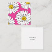 ピンクイエローとホワイトのデイジー ノートカード (正面/裏面)