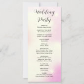 ピンクイエローとホワイトのモダン結婚式 プログラム (裏面)