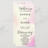 ピンクイエローとホワイトのモダン結婚式 プログラム (正面/裏面)