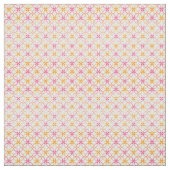 ピンクイエローの花柄 ファブリック (見本)