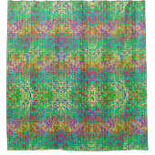 ピンクイエローアンドグリーングリッター シャワーカーテン (正面)