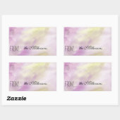 ピンクイエローウォーターカラーギフトラベル 長方形シール (シート)