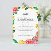 ピンクイエローウォーター色フローラゲスト情報カード エンクロージャーカード (スタンド正面)