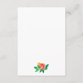 ピンクイエローウォーター色フローラゲスト情報カード エンクロージャーカード (裏面)