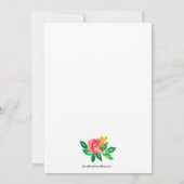 ピンクイエローウォーター色フローラベビーシャワー招待状 (裏面)